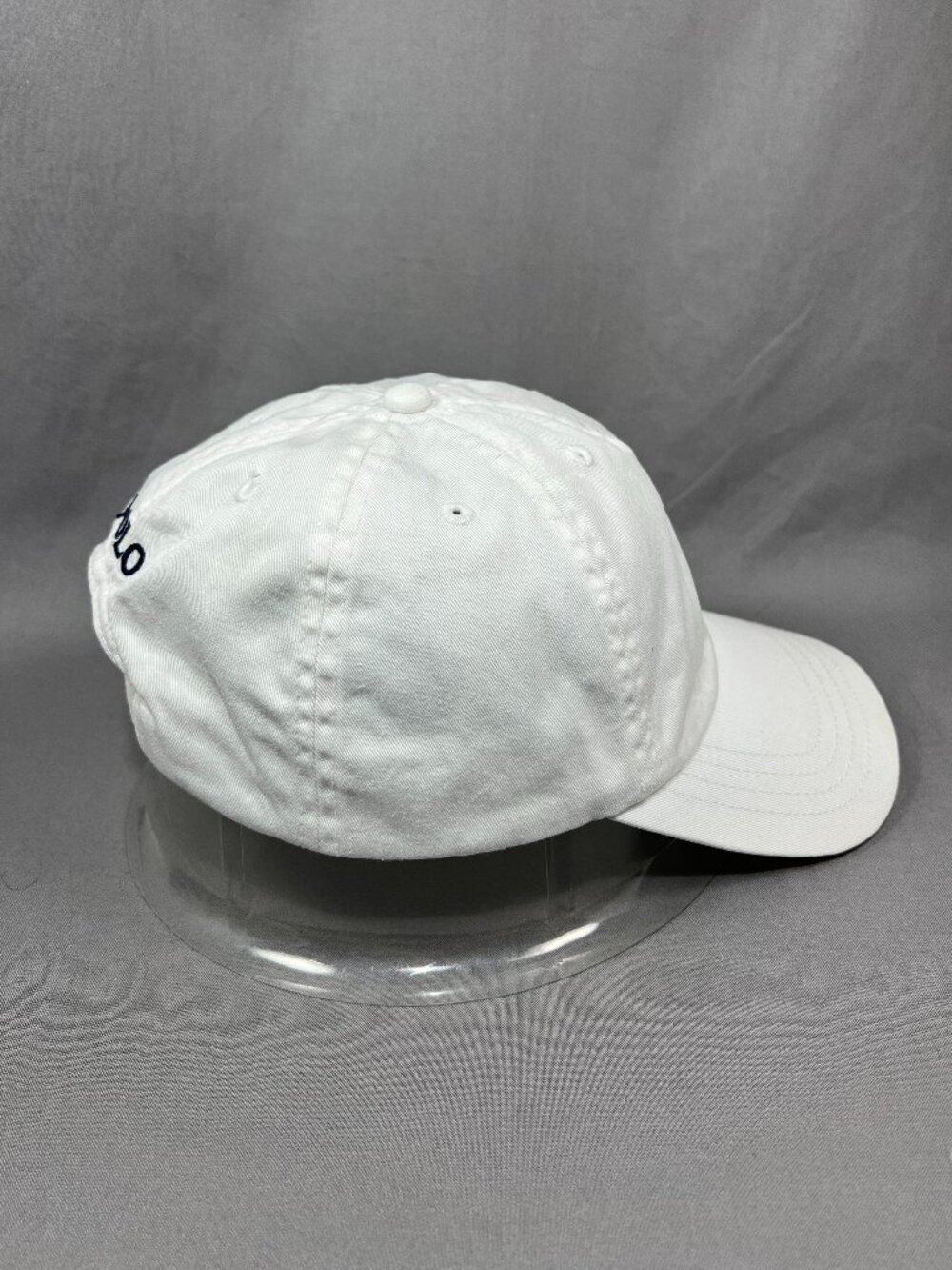 Polo Ralph Lauren Strapback Hat Adjustable White Navy Pony Dad Youth Kids 8-20 - Picture 5 of 16